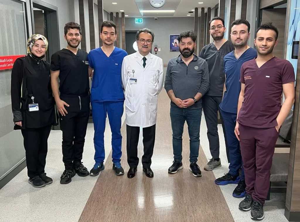 Prof. Naci Karacaoglan with his medical team